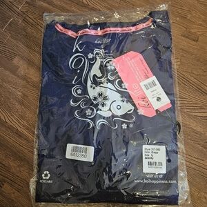 New Large Purple Grape Serenity Koi Lite Scrub Top